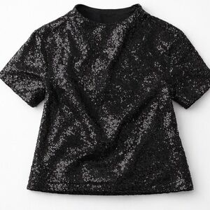 H&M Black Sequin Top